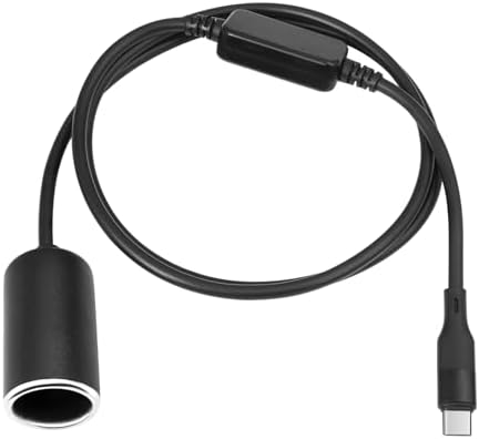 3.3 Feet USB C to 12 V Car Cigarette Lighter Socket Adapter – 18 W Fast Charging Converter Cable for GPS, Dash Cam & Portable Devices – Durable, Flexible Power Supply for On-the-Go Charging Needs