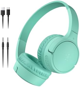 Belkin Sound Form Mini Kids Wireless Bluetooth Headphones – Safe 85 d B Volume Control, 30-Hour Playtime, Built-In Microphone – Lightweight On-Ear Style for i Phone, i Pad, Fire Tablet & More – Ideal for Learning, Entertainment & Safe Listening