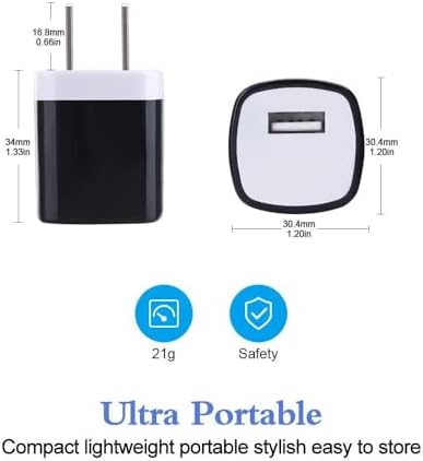 10-Pack USB Wall Charger Adapters – Efficient 1 A/5 V Fast Charging Blocks for i Phone 11 Pro Max to 16 & Samsung Galaxy S20 Ultra to S24 – Compact, Durable, and Travel-Friendly Power Solutions for All Your Devices