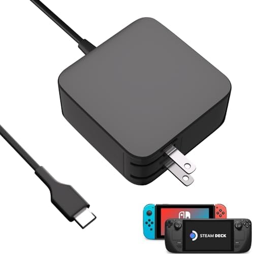 High-Performance 45 W USB C Wall Charger with 6 FT Cable – Fast Charging Power Adapter for Steam Deck, Mac Book Pro, Nintendo Switch & Samsung Galaxy S23 Ultra – Enhanced Power Delivery 3.0 for Rapid Charging and Safety Features