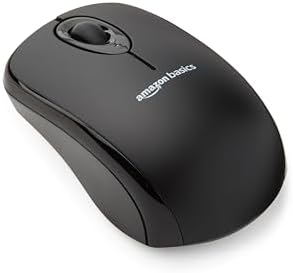 Wireless Silver Optical Mouse by Amazon Basics – 2.4 GHz Connection with USB Nano Receiver for Effortless Navigation and Ergonomic Comfort in Home & Office Use
