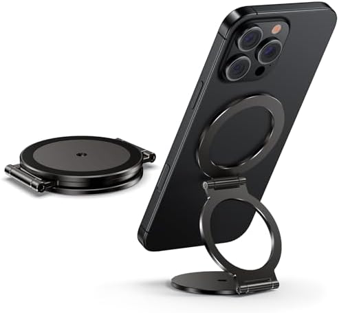 Innovative Dual Magnetic Ring Phone Holder: Premium Mag Safe-Compatible Accessory with Tripod Mount for i Phone 16/15/14/13 Pro Max & Universal Smartphones – Versatile Gym Stand for Secure, Adjustable Viewing Angles and Effortless Hands-Free Use