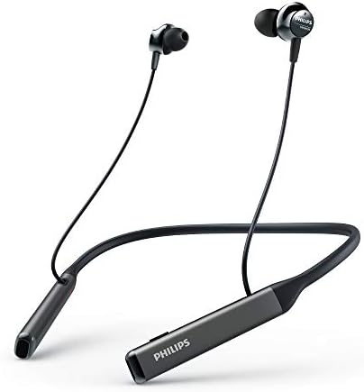 Philips PN505 Wireless Neckband Headphones with Active Noise Cancellation and Hi-Res Audio – Effortless Voice Assistance, 14 Hours Playtime, Sleek Black Design for Ultimate Comfort and Enhanced Listening Experience