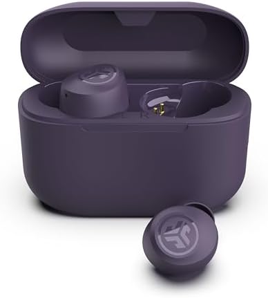 JLab Go Air Pop+ True Wireless Earbuds – Stylish Violet Bluetooth Earphones with 35-Hour Playtime, EQ3 Custom Sound, Dual Connect Capability, Built-in Microphone for Crystal Clear Calls, Lightweight Design, and USB-C Charging Case for Ultimate Comfort and Performance