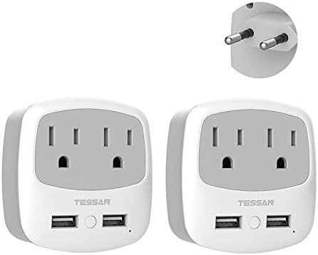 Ultimate TESSAN Type G UK Travel Plug Adapter with Dual USB Fast Charger Ports – Compact US to UK Power Converter for Effortless Global Connectivity in Scotland, London, Ireland, Kenya, Dubai & Qatar