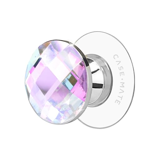 Case-Mate Minis – Cell Phone Stand/Grip – Suction Cup Cell Phone Holder [Removable for Wireless Charging] for iPhones, Android Smartphones, Kindles & More – Champagne Crystal – Enhanced Compatibility and Speed