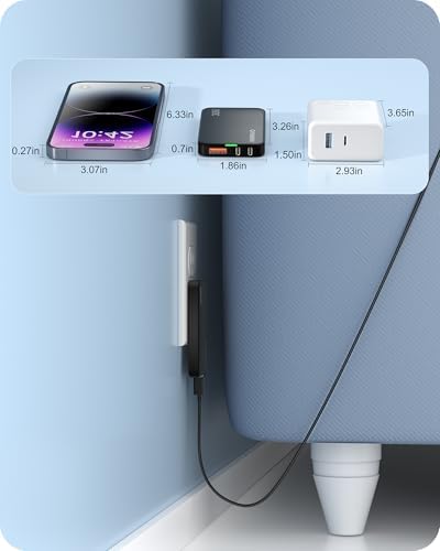 Sleek Purple 65 W Ga N Multi-Port USB Wall Charger – Ultra-Slim Travel Adapter with Dual Type-C & USB-A Ports for Rapid Charging of Mac Book Pro, i Phone 16/15/14, i Pad Pro, and Pixelbook – Compact, Stylish, and Versatile Power Solution for All Devices