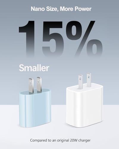 20 W USB-C Fast Charger Duo for i Pad Pro, Air & Mini – Rapid Dual Charging Solution with 6.6 ft Cables for Maximum Portability – Universal Compatibility for All i Pad Generations, Ideal for Travel and On-the-Go Power Needs