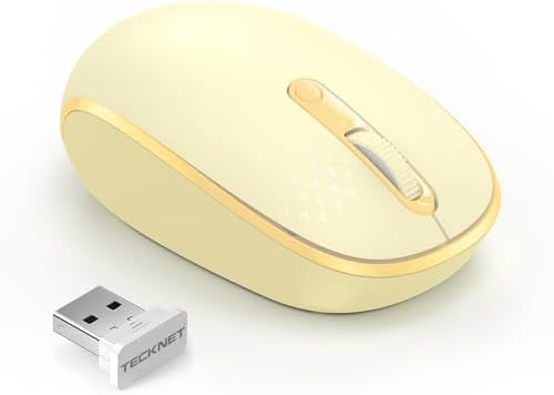 TECKNET 2.4 GHz Wireless Mouse – Ultra-Quiet & Portable Computer Companion with Adjustable DPI, USB Receiver, and Ergonomic Design for Seamless Use Across Chromebook, Laptop, PC & Mac – Enhance Productivity Effortlessly