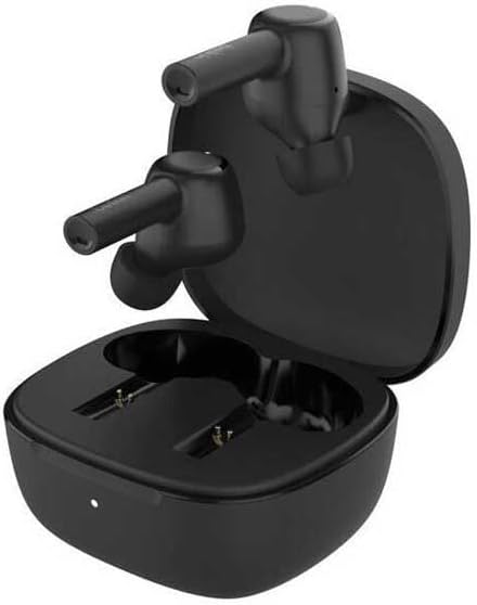 Belkin Sound Form™ Pulse Wireless Noise Cancelling Earbuds – Premium Bluetooth Headphones with IPX5 Water Resistance, Enhanced Dual Microphone Clarity, Ergonomically Designed for Ultimate Comfort, and Convenient Wireless Charging Case – Ideal for i Phone & Samsung Users, Sleek Black Finish