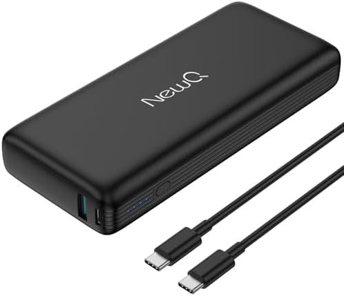 NEWQ 20000 m Ah Portable Power Bank – 65 W PD 3.0 Fast Charger with Dual USB Ports for Seamless Device Compatibility – Ideal for Gaming Consoles like Steam Deck & Switch, Laptops including Mac Book, Dell, Lenovo, & Asus – Compact, Lightweight Design for On-the-Go Charging