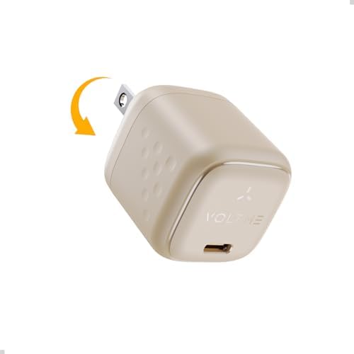VOLTME 30 W Ga N USB-C Fast Charger – Ultra-Slim, Travel-Friendly Wall Adapter for i Phone 15/14/13/12/11 Pro Max & Galaxy S24/S23/S22/S21 – Compact Power Solution for i Pad Pro & Pixel Devices with Foldable Design for On-the-Go Charging Efficiency