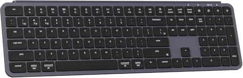 Keychron B6 Pro Ultra-Slim Wireless Keyboard – Triple-Mode Connectivity with Bluetooth 5.2, Lightweight Quiet Keys, Full Numeric Keypad for Enhanced Productivity on Mac & Windows – Sleek Space Gray Design for Modern Workspaces