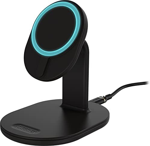 Otter Box Mag Safe Wireless Charging Stand – Sleek White Design for Fast Dual Device Charging – Effortlessly Power Your i Phone and Air Pods with Enhanced Stability and Style