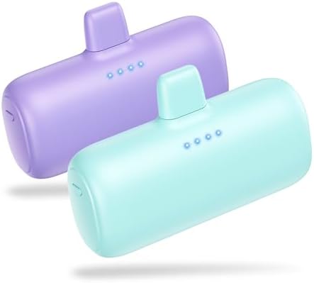 Ultra-Compact 2-Pack i Phone Power Bank – 5200 m Ah PD Fast Charging Mini Portable Charger for Travel – Cordless, Lightweight Battery Pack Compatible with i Phone 14/14 Pro/13/12/11/X/8/7/6 Plus – Essential Charging Solution for On-the-Go Lifestyles