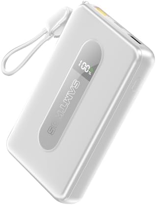 Ultimate 10,000 m Ah Portable Charger with Built-in USB-C Cable – Fast Charging Power Bank for Heated Vests, Jackets, and Outdoor Gear – Essential Battery Pack for i Phone, i Pad, and Android – Compact and Durable Design with Lanyard for On-the-Go Convenience