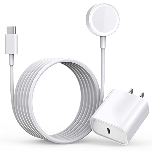 Rapid Charge Apple Watch USB C 20 W Adapter with 6.6 FT Long Cable – Portable Wireless Charging Solution for All Apple Watch Series 9/8/7/SE/6/5/4/3/2/1 – Ideal for On-the-Go Users Seeking Speed and Flexibility