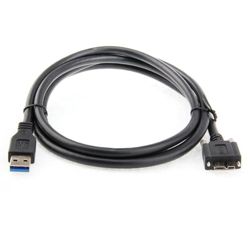 Chenyang 90-Degree Micro USB 3.0 Cable – Type A Male to Micro B Male, 3 M High-Speed Connector for Industrial Cameras & Devices, Enhanced Durability with Mount Panel Screws, Perfect for Tight Spaces and Optimal Cable Management