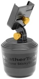 Universal Adjustable Car Cup Holder Phone Mount – Weather Tech Cup Fone for i Phone & Android – Secure Grip with Open Charging Access – Hands-Free Convenience – Durable Black Design for Every Vehicle