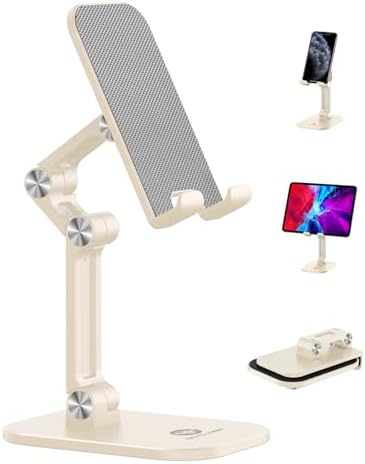 Transform Your Workspace with the OCYCLONE Adjustable Phone Stand & Cable Organizer Set – Versatile Foldable Holder for 4.7″ to 13″ Devices, Personalized Viewing Heights, and Effortless Portability for Home and Office Efficiency