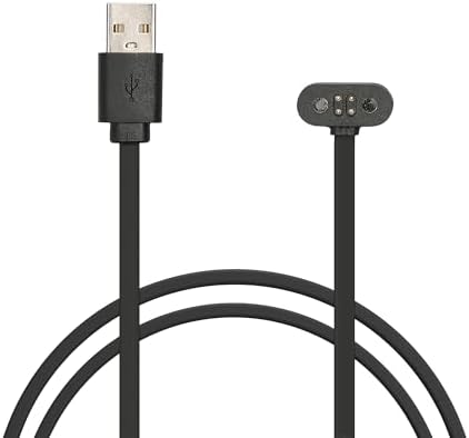 kwmobile Fast Charge USB Cable for Mojawa Run Plus Smartwatch – Durable, Lightweight Charging Solution with Sleek Black Design for Ultimate Convenience and Everyday Performance