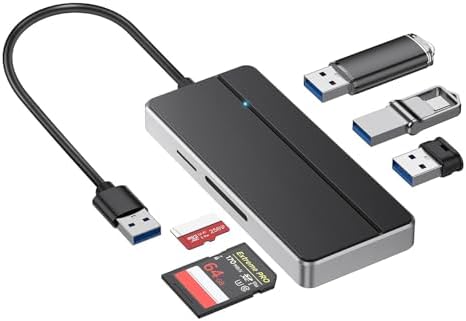 Ultra-Slim 4-Port USB 3.0 Hub – High-Speed Data Transfer Up to 5 Gbps | Compact USB Splitter for PC, Laptop, Chromebook, PS4 & Xbox | LED Indicator, Enhanced Compatibility | Perfect for Multitasking on the Go