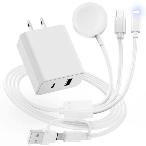 Advanced 3-in-2 Multi Charging Cable for Apple Watch & Galaxy S23 – Premium Fast USB C/A Charger, 4-Foot Length, Perfect for Ultra/Series 10-2, Ultimate Convenience for Tech-Savvy Professionals and Travelers