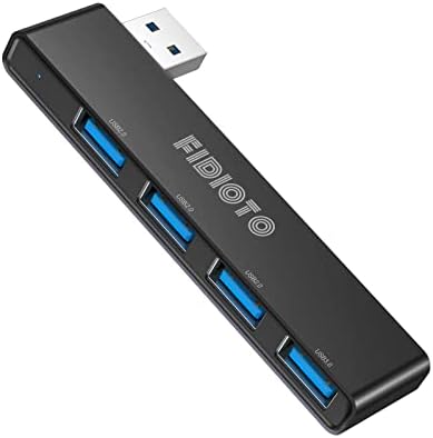 Enhance Your Digital Workspace with Fidioto USB Hub 2 Pack – Versatile 4-Port Adapter for Laptops & Macs, Featuring 1 Ultra-Fast USB 3.0 Port and 3 USB 2.0 Ports for Effortless Device Connectivity and Data Transfer, Ideal for Busy Professionals and Students on the Move