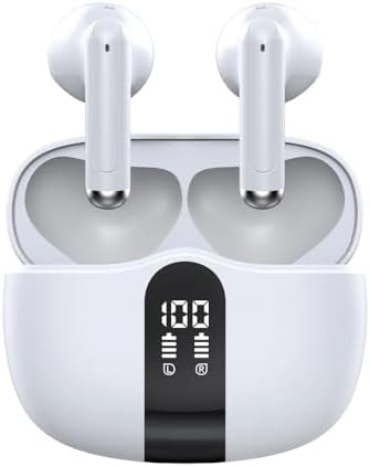 Premium Bluetooth 5.4 Wireless Earbuds with LED Display – Ergonomic Half In-Ear Design for Superior Comfort, 24-Hour Playtime, Smart Touch Controls, and Rapid USB-C Charging – Perfect for Audiophiles and Active Professionals Seeking Unmatched Sound Quality and Convenience