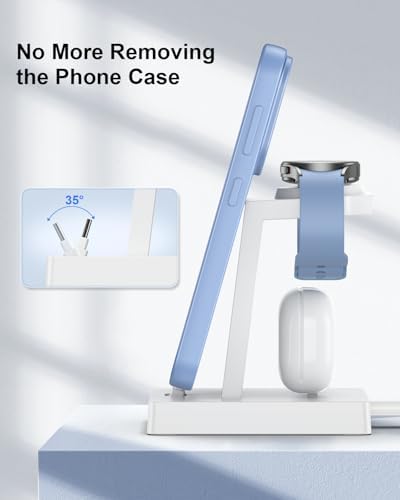 NANAMI 3-in-1 Fast Charging Station: 30 W USB-C Dock for Samsung Galaxy & i Phone Devices – Seamless Power Hub for Galaxy Watch 7/6/5/4/3, Galaxy S25/S24/S23/S22/Note20/A55/A54, and i Phone 16/15 with Dedicated Galaxy Buds Charger – Elevate Your Charging Efficiency and Reduce Clutter