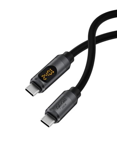 Hagibis 240 W USB C Fast Charging Cable with LED Display – 6.6 Feet Durable Silicone for i Phone 16/15 Pro Max, i Pad, Mac Book Pro – Ultra-Fast 480 Mbps Data Transfer, Flexible Tangle-Free Design for Maximum Performance and Connectivity