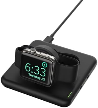 Modula5 Wireless Charging Pod for Smartwatches – RX-MP02 B | Rapid Qi-Enabled Charger for Apple Watch & Multi-Device Compatibility | Sleek, Portable Design with LED Indicators for Effortless Charging Experience