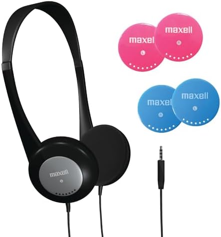 Maxell Teachers 24-Pack Stereo Headphones – Superior Comfort & 6-Foot Wired Flexibility for Classrooms, Padded Ear Cushions for Extended Use, Adjustable Headband for All Sizes, Lightweight Design for Effortless Portability, Durable Audio Solution Tailored for Educational Excellence