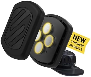 Scosche MXDM Ultra-Strong Magnetic Car Phone Holder – Secure Dashboard Mount for i Phone, Samsung & All Smartphones – Effortless Hands-Free Navigation & Enhanced Driving Safety with Durable Metal Plate