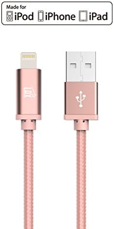LAX MFi Certified Lightning Cable for i Phone & i Pad – 6 ft Durable Braided USB Cord with Fast Charging Capability for Enhanced Performance and Compatibility Across All Devices