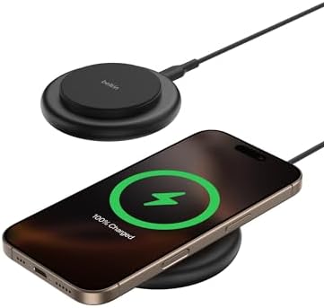 Belkin 15 W Fast Convertible Magnetic Charging Stand – Mag Safe & Qi2 Compatible Power Hub for i Phone 16/16 Plus/16 Pro/16 Pro Max, i Phone 15/14, Apple Air Pods Pro – Stylish White Design for Enhanced Efficiency and Device Versatility