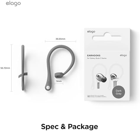 Ergonomic Anti-Slip Ear Hooks for Samsung Galaxy Buds 3 & 3 Pro – elago’s Premium Comfort Enhancements for Secure Audio Enjoyment (White)