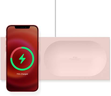 elago Premium Mag Safe Charging Tray: Streamline Your Charging Experience for i Phone 16/15/14/13/12 & Air Pods – Stylish Stone Finish Wireless Station for Home & Office – Durable Non-Slip Design Ensures Device Stability – Customize with Your Own Cable for a Personalized Touch