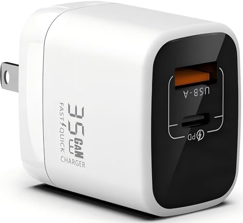 67 W Ga N Dual USB-C & USB-A Charger – Ultra-Compact Power Adapter for Fast Multi-Device Charging – Ideal Travel Companion for Laptops, Smartphones, and Tablets – Sleek White Design for Maximum Compatibility and Efficiency