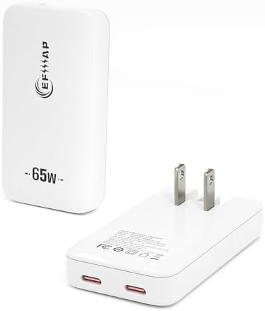 65 W Dual-Port USB C Wall Charger with Foldable Plug & 2.28 ft Cable – Ultimate Fast Charging Solution for i Phone 16/15 Pro Max & Samsung Galaxy – Portable Power Anywhere, Anytime