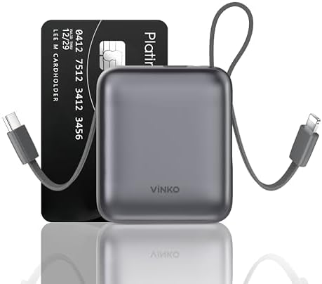 Ultra-Fast 22.5 W Mini Power Bank: 10,000 m Ah Portable Charger with Built-in Cables & LED Display | Charge 3 Devices Quickly | Sleek Design for Travel | Ideal for i Phone, Samsung, Android | Durable & Safe Power Supply for Everyday Use