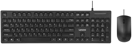 Lenovo 300 USB Wired Keyboard – Ergonomic Full-Size Design with Adjustable Tilt for Ultimate Comfort, Spill-Resistant & Compatible with Windows 7/8/10 – Enhance Your Typing Experience with Reliable Performance and Sleek Black Finish