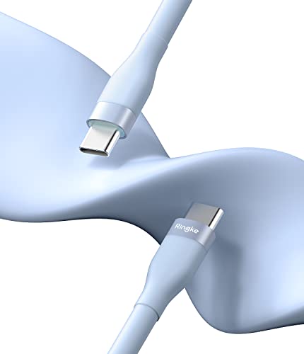 Ringke 6.6 FT USB C to USB C Pastel Charging Cable – Fast Charging Cord for i Phone 16/15, Galaxy, Pixel, Laptops & Tablets – Sleek Design for Enhanced Connectivity and Durability – Perfect for Carplay and On-the-Go Use