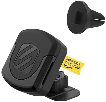 Scosche Magic Mount Pop: 360° Magnetic Suction Cup Phone Holder for Safe and Convenient Driving – Universal Compatibility with i Phone & Android Smartphones, Easy Installation, and Enhanced Usability for Collapsible Grips