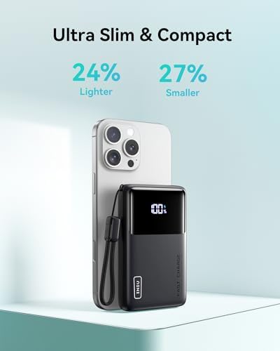 Ultra-Slim INIU Power Bank 10000 m Ah – 45 W PD Fast Charging Portable Charger with Dual USB-C Ports for i Phone 16, Samsung S25, Google Pixel, and More – Essential Travel Companion for On-the-Go Power Needs