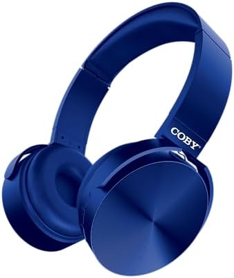 Coby Ultra-Portable High-Fidelity Bluetooth Over-Ear Headphones – Stylish Blue Design with 10-Hour Battery Life for Optimal Comfort and Wireless Freedom, Perfect for Music Lovers on the Go
