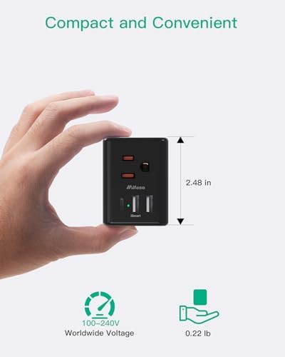 Dual USB Wall Charger & Multi-Plug Outlet Extender – 2 Pack Travel Power Strip for Easy Charging on Cruises & Hotels, ETL Listed, Compact & Lightweight Design for Ultimate Portability