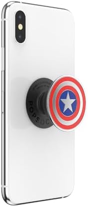 Marvel Captain America Mag Safe Pop Socket Grip – Secure Enamel Phone Holder with Kickstand, Wireless Charging Ready, Lightweight Design for Ultimate Usability and Marvel Fandom Style
