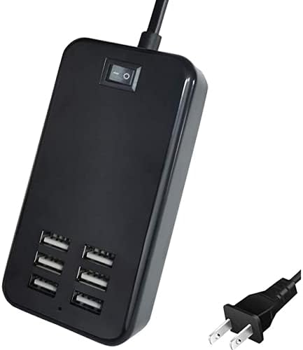 High-Efficiency 6-Port USB Charging Station – Advanced Multi-Device Power Hub with Integrated On/Off Switch – Sleek Black Finish for Seamless Charging of Smartphones, Tablets, and More – Perfect for Home & Office Environments