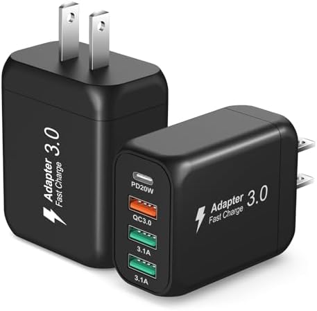 OKRAY 40 W USB C Charger Block 2-Pack – High-Efficiency Multiport Power Adapter with PD3.0 & QC3.0 Technology for Rapid Charging of i Phone 16, 15, 14, 13, 12 Pro, Galaxy S25, S24, A16, Pixel 9, 8, 7 – Versatile Home, Office, and Travel Solution – Sleek, Compact Design for Maximum Portability and Performance
